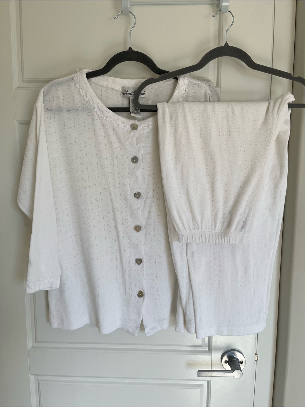 Vintage Sarah Spencer pointelle cotton pyjama set